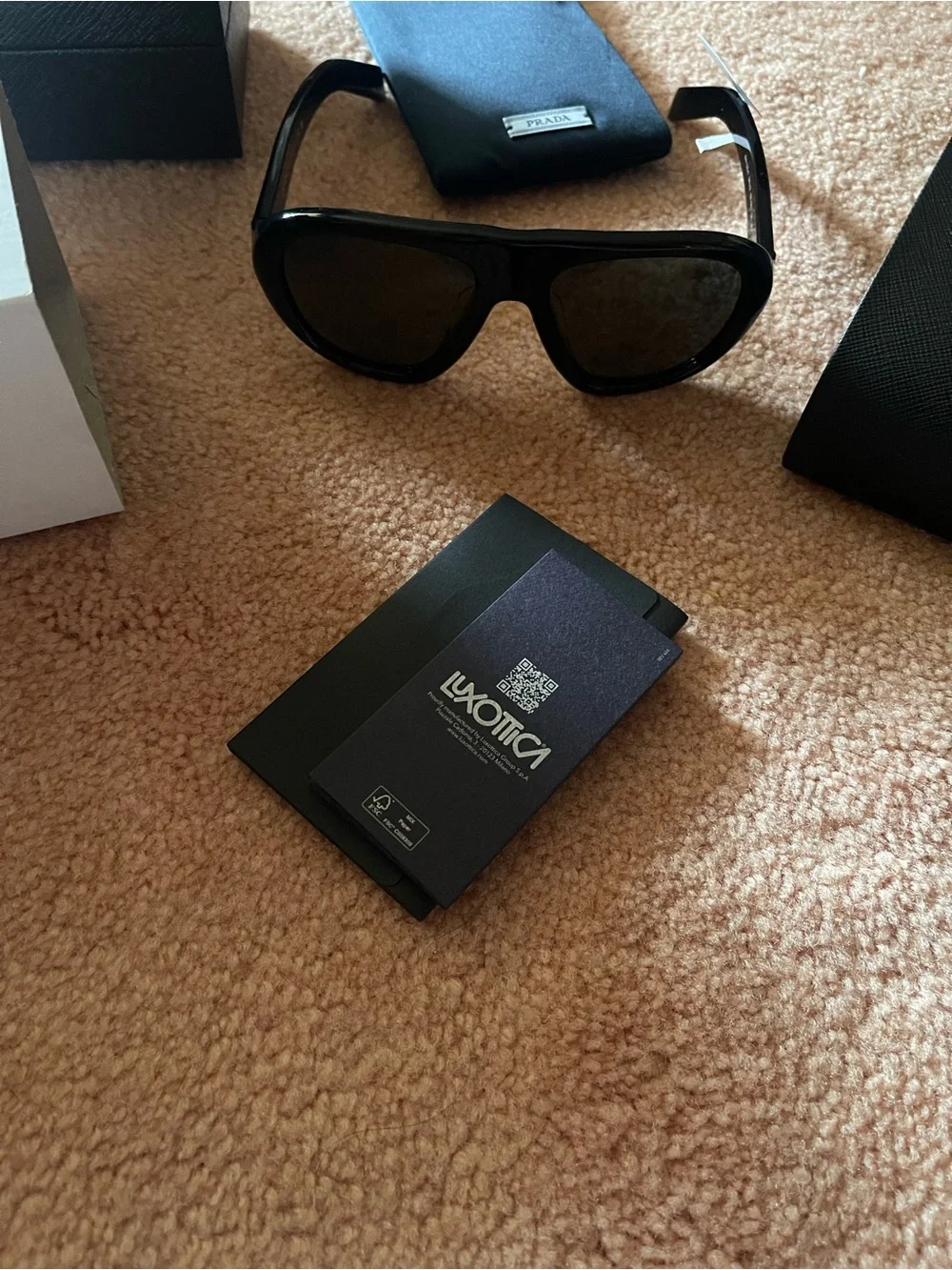 Prada Black Aviator-Style Sunglasses with Dark Lenses these can be unisex
